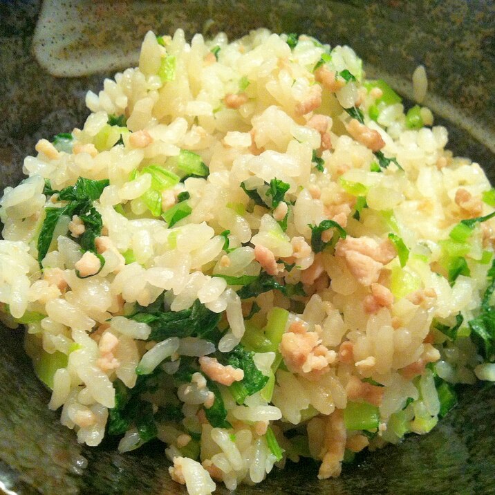 炊飯器で簡単!!☆鶏ひき肉と青菜の炊き込みご飯☆